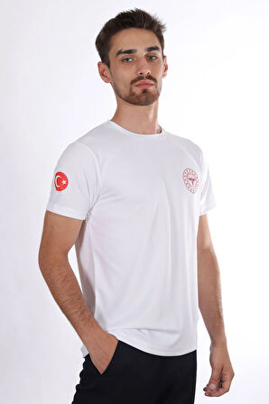 Beyaz 112 Acil Sağlık Dry Touch Bisiklet Yaka Tişört Unisex