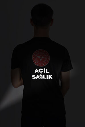 Kırmızı 112 Acil Sağlık Dry Touch Bisiklet Yaka Tişört Unisex