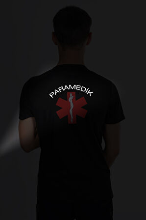 Kırmızı Paramedik Dry Touch Bisiklet Yaka Tişört Unisex