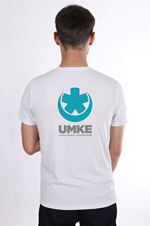 Beyaz UMKE Dry Touch Bisiklet Yaka Tişört Unisex