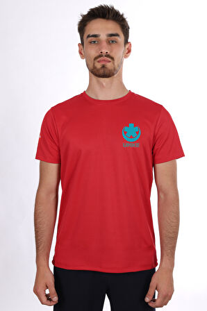 Kırmızı UMKE Dry Touch Bisiklet Yaka Tişört Unisex