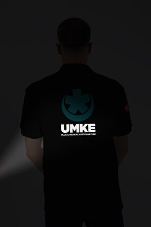 Siyah UMKE Polo Yaka Tişört Unisex