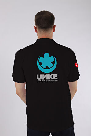 Siyah UMKE Polo Yaka Tişört Unisex