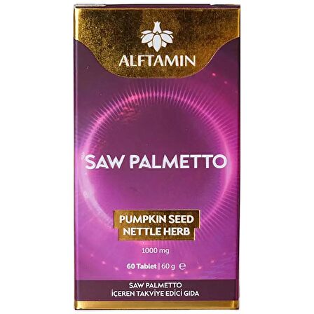 Alftamin Saw Palmetto Takviye Edici Gıda 1000 Mg 60 Tablet