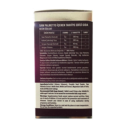 Alftamin Saw Palmetto Takviye Edici Gıda 1000 Mg 60 Tablet
