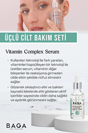 Baga BB Krem Medium & Vitamin Kompleks Krem & Vitamin Kompleks Serum Üçlü Cilt Bakım Seti