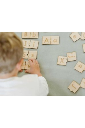Montessori Ingilizce Türkçe Ahşap Alfabe Bulmacası Büyük Ve Küçük Harf Eşleştirme Oyunu