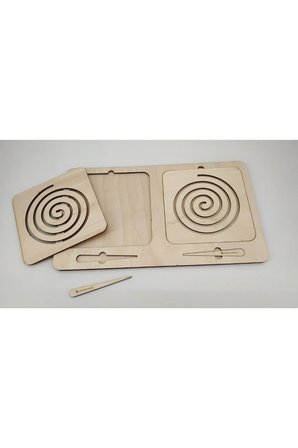 Montessori Kalemli Tablalı Iki El Kas Hareketleri Için Çizgi Çalışma Şablonları