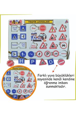 Ahşap Trafik Levha ve İşaretleri Açıklamalı Bultak Yapboz