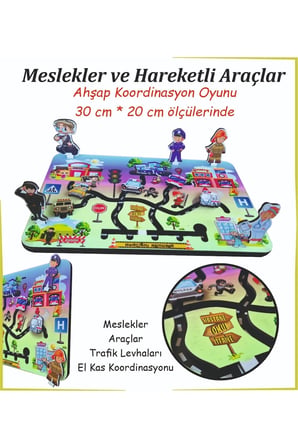 Meslekler ve Hareketli Araçlar , Trafik Ahşap Koordinasyon Oyunu