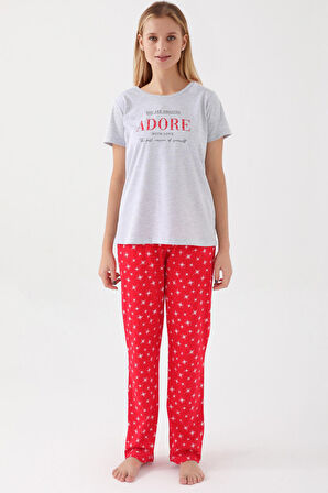 Arnetta Kar Melanj Kar Melanj Kadın Kısa Kol Pijama Takım