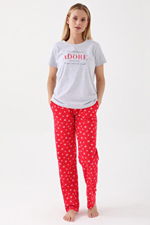 Arnetta Kar Melanj Kar Melanj Kadın Kısa Kol Pijama Takım