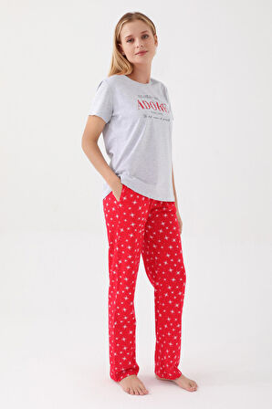 Arnetta Kar Melanj Kar Melanj Kadın Kısa Kol Pijama Takım