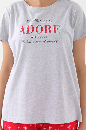 Arnetta Kar Melanj Kar Melanj Kadın Kısa Kol Pijama Takım