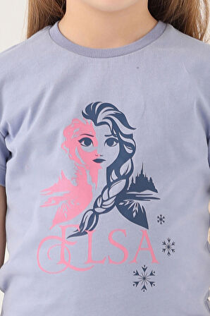 Frozen D4804-2 Kız Çocuk T-Shirt Yaban Mersini