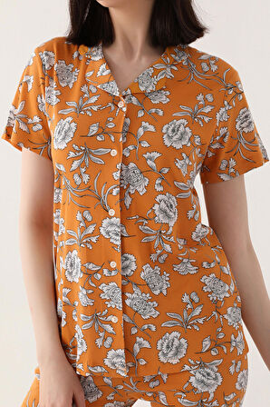 Arnetta Safran Kadın Gömlek Pijama