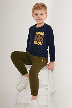 US1503 - Bordo - U.S. Polo Assn. Erkek Çocuk Eşofman Takımı