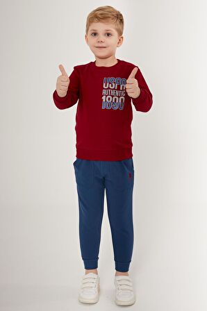 US1503 - Bordo - U.S. Polo Assn. Erkek Çocuk Eşofman Takımı