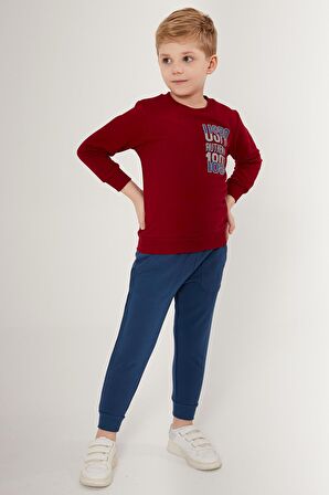 US1503 - Bordo - U.S. Polo Assn. Erkek Çocuk Eşofman Takımı