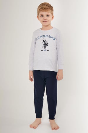 U.S. Polo Assn Nice Beyaz Erkek Çocuk Uzun Kol Pijama Takım