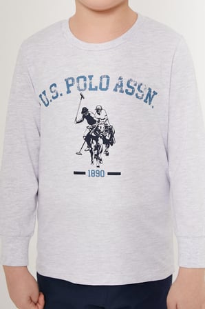 U.S. Polo Assn Nice Beyaz Erkek Çocuk Uzun Kol Pijama Takım