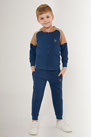 U.S. Polo Assn Zipper Koyu Mavi Erkek Çocuk Eşofman Takımı