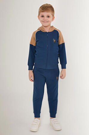 U.S. Polo Assn Zipper Koyu Mavi Erkek Çocuk Eşofman Takımı
