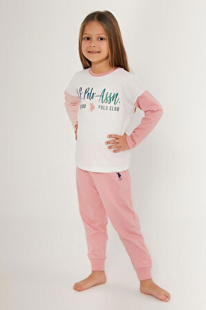 U.S. Polo Assn Girl  Pembe Kız Çocuk Uzun Kol Pijama Takım