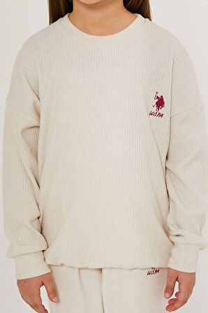 U.S. Polo Assn Fine Line Beyaz Kız Çocuk Eşofman Takımı