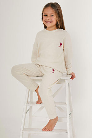 U.S. Polo Assn Fine Line Beyaz Kız Çocuk Eşofman Takımı