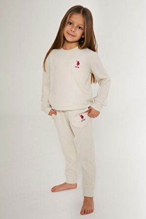 U.S. Polo Assn Sweet Cute Girl Beyaz Kız Çocuk Eşofman Takımı