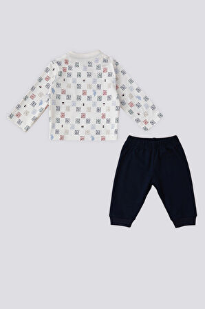 U.S. Polo Assn Krem Uspa Marka Desenli  Bebek 2 Li Takım