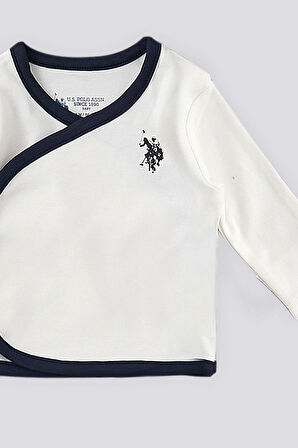 U.S. Polo Assn Krem Yıldız Detay Bebek 5Li Hastane Çıkış Seti