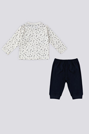 U.S. Polo Assn Krem Yıldız Desenli Bebek 2 Li Takım