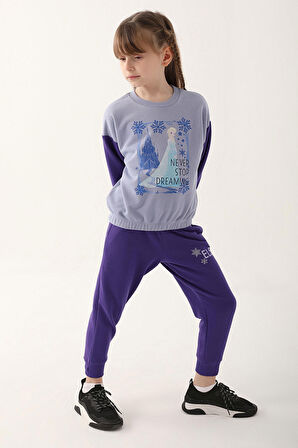 Frozen Açık İndigo Kız Çocuk Eşofman Takımı
