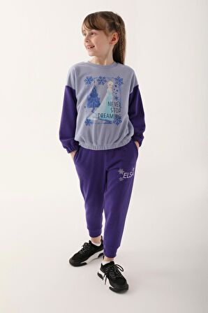 Frozen Açık İndigo Kız Çocuk Eşofman Takımı