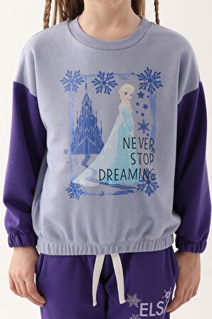 Frozen Açık İndigo Kız Çocuk Eşofman Takımı