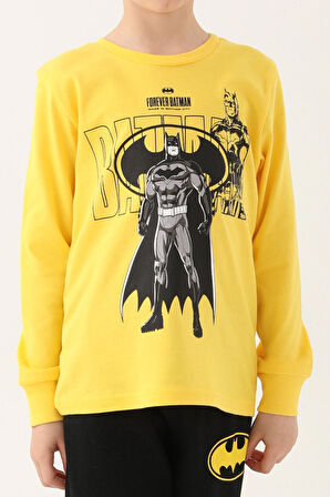 Batman Sarı Erkek Çocuk Uzun Kol Pijama Takım