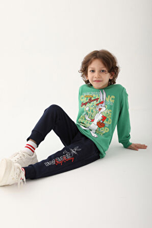 Looney Tunes Çam Yeşili Erkek Çocuk Eşofman Takımı