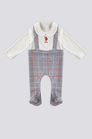 U.S. Polo Assn Gri Melanj Kadife Bebek Tulum