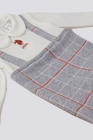 U.S. Polo Assn Gri Melanj Kadife Bebek Tulum