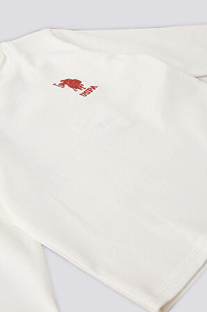 U.S. Polo Assn Krem Şapkalı  Bebek 3Lü Takım