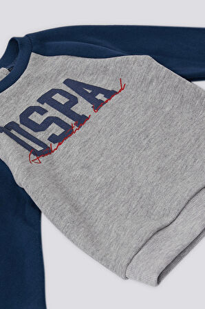 U.S. Polo Assn Gri Melanj Cep Detay Erkek  Bebek 2 Li Takım