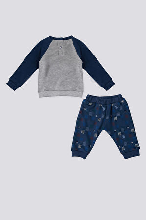 U.S. Polo Assn Gri Melanj Cep Detay Erkek  Bebek 2 Li Takım