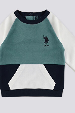 U.S. Polo Assn Petrol Kanguru Cepli Erkek Bebek 2 Li Takım