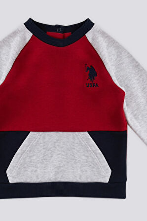 U.S. Polo Assn Kırmızı Kanguru Cepl Erkek Bebek 2 Li Takım