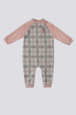 U.S. Polo Assn Pudra  Ekose Desen Bebek Tulum