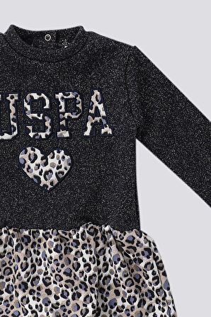 U.S. Polo Assn Siyah Simli Garnili Etek Detay Bebek 2 Li Takım