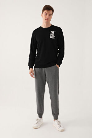 Arnetta The Present Siyah Erkek Uzun Kol Pijama Takım