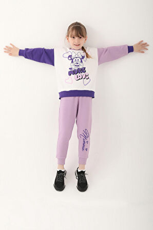 Minnie Mouse Krem Kız Çocuk Eşofman Takımı